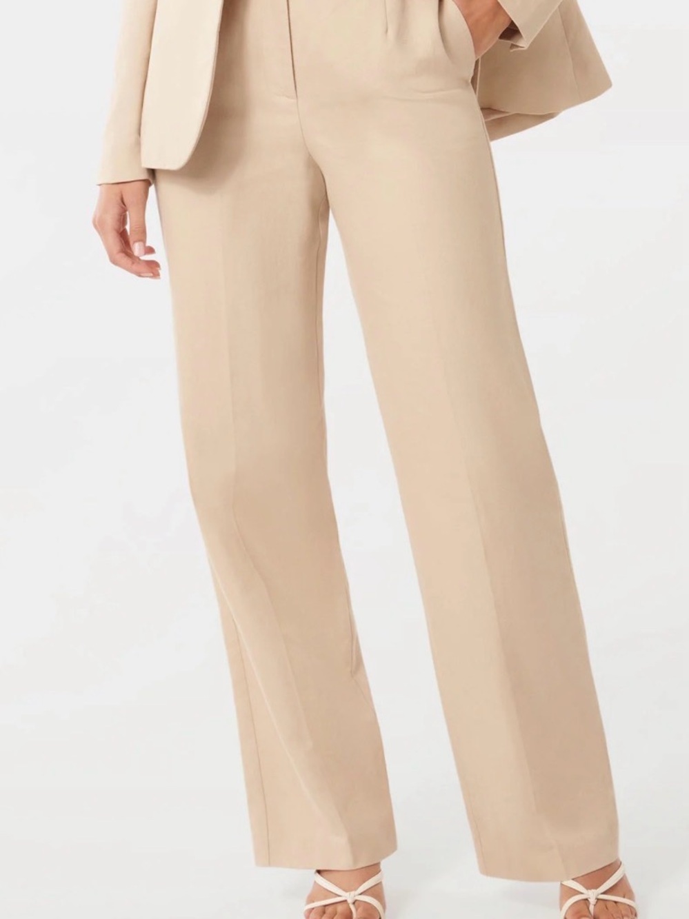 NWT Evernew Beige Wide-Leg Dress Pants